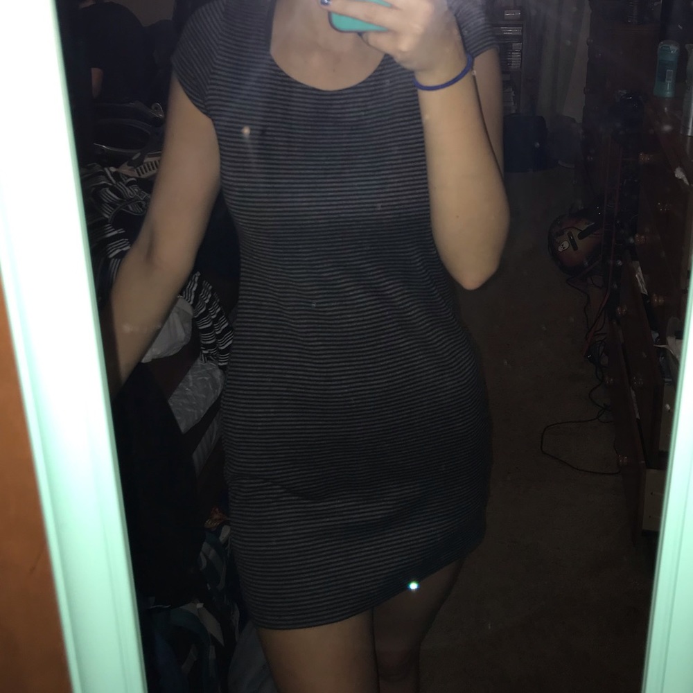 Black and Grey Striped Dress